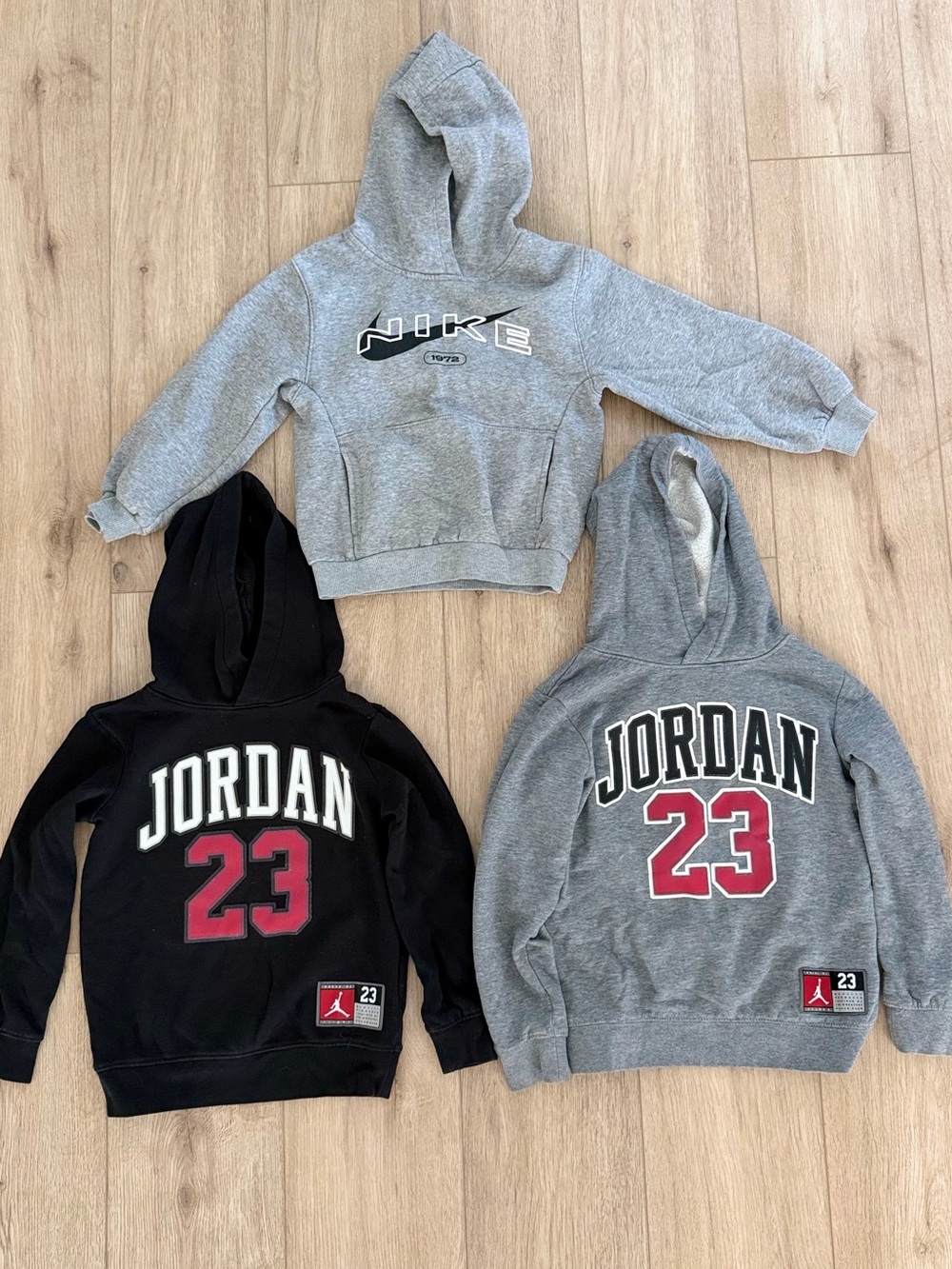 Lot Kids 5-6 Jordan/Nike Hoodies - Gray, Black & Red Accents